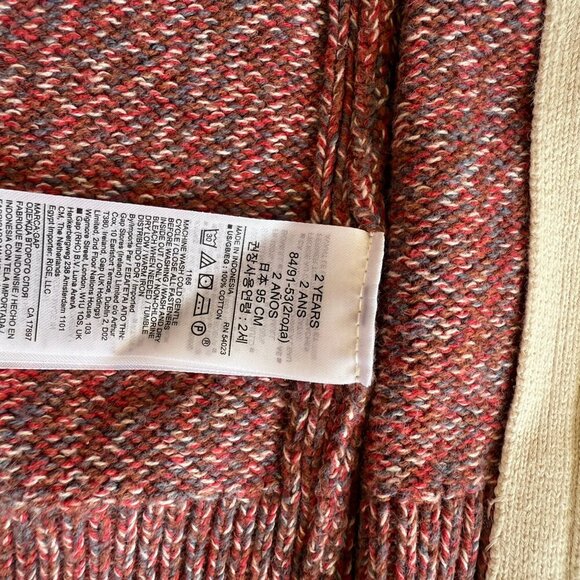 Gap Half Zip Knit Sweater Heather Red Toddler Boy Size 2T - Picture 6 of 6